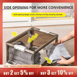 elvesmall 1pc Foldable Storage Trunk Open Storage Box Transparent Storage Box Home Wardrobe Clothes Organizer Large Capacity Clear Plastic