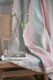 elvesmall Boho Curtains for Bedroom Living Room,Semi-Blackout French Country Linen Embroidery Vintage Chic Tassels Hollow Bohemian Curtain