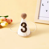 elvesmall  Retro 1st Birthday Party Hat Crown for Newborn Boy Girl 1 2 3 4 5 Year Headband With fur ball Baby Shower Birthday Party Decor