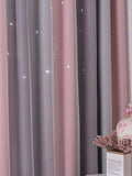 elvesmall Blackout Kids Curtains for Bedroom Thermal Insulated Silver Twinkle Star Curtains for Boys Antique Grommet Top Window Treatment