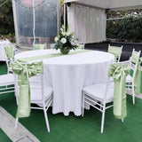 elvesmall  12PCS 30X275cm Sage Green Wedding Satin Table Runner Party Supply Christmas Home Dining Luxury Table Decoration 12" X 108"