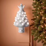 elvesmall Christmas tree Mini Night Lights Colorful Flashing Lights Plug Lamp Christmas Ornament Indoor Atmosphere Light Xmas Decor Props