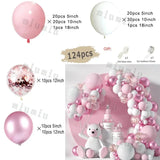 elvesmall Metal Rose Pink Balloon Garland Arch Kit Boho Sand White Wedding Birthday Party Balloons Gender Reveal Baby Shower Decorations