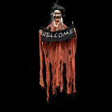 elvesmall  Halloween Hanging Ghost Haunted House Hanging Grim Witch Ghost Horror Props Electric Toys Home Door Bar Club Halloween Decor