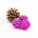 elvesmall 10PCS 3/4/5CM Round Shape Mutil Colors Rattan Ball Sepak Takraw For Christmas Birthday Party & Home Wedding Party Decoration