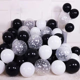 elvesmall 30pcs Silver Black Confetti Latex Balloons Happy Birthday Party Decorations Adult Kids Boy Girl Baby Shower Wedding Supplies