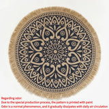 elvesmall 4pcs Bohemian Diameter38cm/15inch Round Insulated Anti-scald Placemat Cup Coaster Mats Non-Slip Kitchen Accessories with Tassels