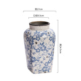elvesmall Blue and White Porcelain Vases Flower Arrangements Living Room Decorations Chinese Style Ceramic Home Decoration Retro Porcelain
