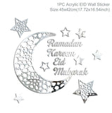 elvesmall Eid Mubarak Decor Wall Sticker Ramadan Decor for Home Ramadan Kareem Gift Eid AL Adha Islamic Muslim Party Decor Wall Decal