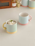 elvesmall  -  Korean Style Simple Ins Style Creative Mug Ceramic Frosted Matte Glaze Niche Couple Cup with Handle Household Milk Oatmeal Cup