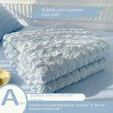 elvesmall  Summer Quilt Cool Comforter Quilt Seersucker  Soft Household Machine Washable Suitable Cool and Refreshing이불  Blanket