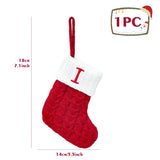 elvesmall Christmas Socks Knitting Snowflake Letter Stocking Christmas Decoration For Home 2024 Xmas Tree Ornament Gift Navidad Natal 2024