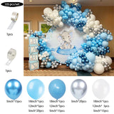 elvesmall Dusty Blue White Balloon Garland Kit Pastel Light Arch Wedding Birthday Party Baby Shower Baptism Christening Party Decorations