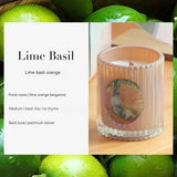 elvesmall 6.35OZ Luxury Decoration Candle Scented Candle In Glass Jar Unique Stripe Large Aromatic Candle for Wedding Roman Decoration