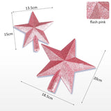 elvesmall 15cm Christmas Tree Top Sparkle Star Glittering Hanging Christmas Tree Topper Decoration Ornaments Home Decor (Pink)