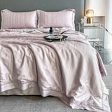 elvesmall  Silky Lyocell double bed comforter Nature fiber Spring Bedding set jacquard Bed linen summer quilt Bed duvets set bed sheets set