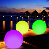 elvesmall LED Water Floating Light Remote Control Swimming Pool Light Luminous Ball Inflatable Beach Ball Party Accessories