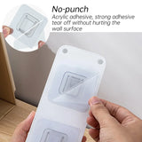 elvesmall Double Sided Adhesive Wall Hooks Transparent Strong Wall Storage Hook Invisible Traceless Snap Hook Kitchen Storage Holder