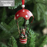 elvesmall Delicate Fine Workmanship Christmas Ornament Hand Painted Collectible Hanging Hot Air Balloon Christmas Decoration
