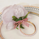 elvesmall  1pc Flower Napkin Rings for Wedding Table Decoration Pearl Rose Flower Napkin Ring Festival Party Home Decoration Ornaments