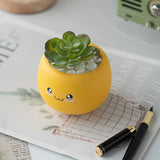elvesmall  Ceramic Succulent Flower Pot, Cute Cartoon Ornaments, Green Plant, Simple Household Vase, Home Room Decoration