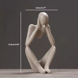 elvesmall Sand Color The Thinker Abstract Statues Sculptures Yoga Figurine Nordic Living Room Home Decor Decoration Maison Desk Ornaments