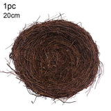 elvesmall 8-25cm Round Rattan Bird Nest Easter Decoration Bunny Eggs Artificial Vine Nest For Home Garden Decor Happy Easter Party Supply