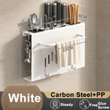 elvesmall  Multi-function Kitchen Knife Holder  Wall-mounted  Chopsticks Tube Rack Drain Integrated Storage Organizer Knives Hanger Hooks