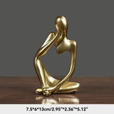 elvesmall Sand Color The Thinker Abstract Statues Sculptures Yoga Figurine Nordic Living Room Home Decor Decoration Maison Desk Ornaments