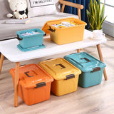 elvesmall Plastic Sundries Storage Box with Handle Large Capacity Cosmetics Toy Snack Clothes Organizer Baskets Containers Home Gadgets