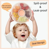 elvesmall with Lid Snack Container Portable Leak Proof Moisture-proof Storage Boxes Rotating Kids Candy Box Snack