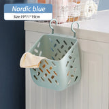 elvesmall Bathroom Folding Dirty Clothes Storage Basket Wall Mounted Hanging Portable Punch-Free Clothes Bucket Organizer Laundry Basket