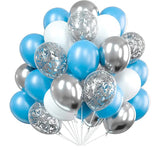 elvesmall 30pcs Confetti Metallic Chorme Latex Balloons For Birthday Party Decoration Baby Shower Wedding Party Decor Clear Air Globos