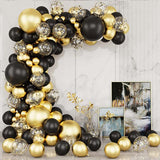 elvesmall Black Gold Balloon Garland Arch Kit Confetti Latex Ballon Birthday Party Decor Adult Graduation Baloon Wedding Decor Baby Shower