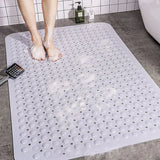 elvesmall Healthy Non-toxic Large Bath Mat Safety Non-slip Suction Cup Bathroom Shower Mat Foot Massage Bath Rug Eco-Friendly Bath Mats