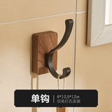 elvesmall New Simple Solid Wood Hook Walnut Hanging Hanger Bathroom Wall Hook Bedroom Coat Storage Rack Home Towel Key Decoration Hook