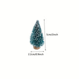elvesmall 24pcs, Mini Christmas Sisal Snow Frost Tree with Wooden Bottling Brush - Perfect Desktop Tree for Christmas Party and Home Decor