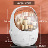 elvesmall  Multifunctional Dustproof Cosmetics Storage Box Space Capsule Cosmetic Case Transparent Skincare Shelves Dust Belt Handle