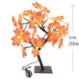 elvesmall 24 LED Fairy Flower Tree Table Lamps Maple Leaf Lamp Rose Night Light USB Operated Gifts for Wedding Party Hallowmas Decoration