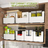 elvesmall Cabinet Storage Box Kitchen Sundries Organizer Box Cupboard Basket Storage Case Cabinet Desktop Snack Makeup Spice Bottle Holder