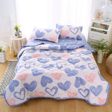 elvesmall New Skin Friendly Quilted Summer Quilt and Pillowcase or Single Quilts Soft Breathable Washable Thin Comforter Double Blanket