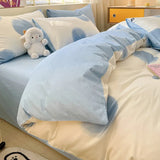 elvesmall  Simple Bed Sheets Set Four Seasons Universal Men's Bed Four Sets Pure Cotton Three Comforter Sets Bed Cover Full Set