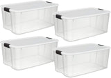 elvesmall  Sterilite 30 Qt Ultra Latch Box, Stackable Storage Bin with Lid, Plastic Container with Heavy Duty Latches to Organize
