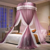 elvesmall Single Door Three Doors Dome Mosquito Net Fully Wrapped Suspended Ceiling Mosquito Net Large Space Princess Style Bed Netting