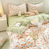 elvesmall Bedding Set Duvet Set Hot Sale Fragmented Flower French Style NEW Queen King Size Soft Comforter Sets 4pcs sheet Set