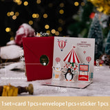 elvesmall 3D Pop UP Santa Cards Folding Merry Christmas Greeting Cards Xmas Gift for New Year Blessing Postcard Thank You Cards Decoration