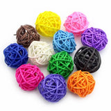 elvesmall 10PCS 3/4/5CM Round Shape Mutil Colors Rattan Ball Sepak Takraw For Christmas Birthday Party & Home Wedding Party Decoration