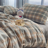 elvesmall 4-Piece Cotton Bedding Set, 1 Quilt Cover, 1 Sheet, 2 Pillowcases, Available in Single or Double Bed Sizes, Extremely Soft