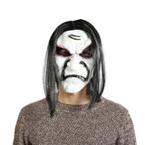 elvesmall  Halloween Zombie Mask Props Scary Ghost Zombie Mask Realistic Masquerade Halloween Mask Long Hair Ghost Scary Mask