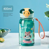 elvesmall  -  1pc 400ml Kids Water Sippy Cup With Straw Cartoon Leakproof Water Bottles Outdoor Portable Drink Bottle Children's Lovely Cup